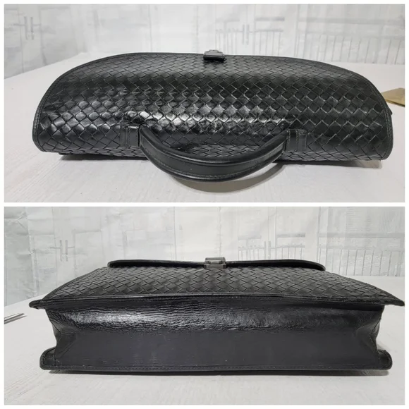 Authentic Bottega Veneta Envelope Briefcase Intrecciato Nappa BLACK - Picture 11 of 15